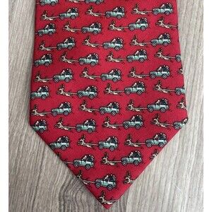 Vineyard Vines Christmas Neck Tie 100% Silk Novelty Reindeer Santa  Jeep USA